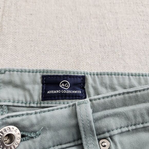 Adriano Goldschmied Jeans Women 27R Green The Stevie Ankle Slim Straight Stretch - Picture 9 of 16